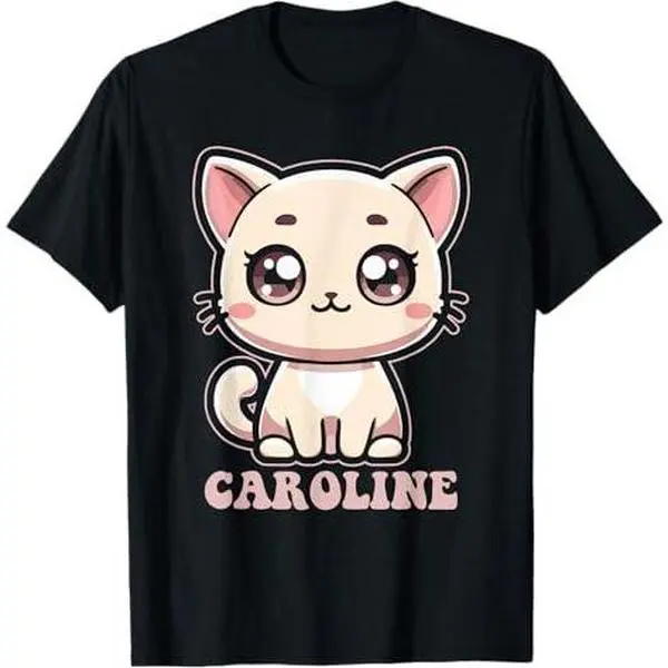 Caroline Cute Kitty Cat Design for Girls Name Caroline T-Shirt