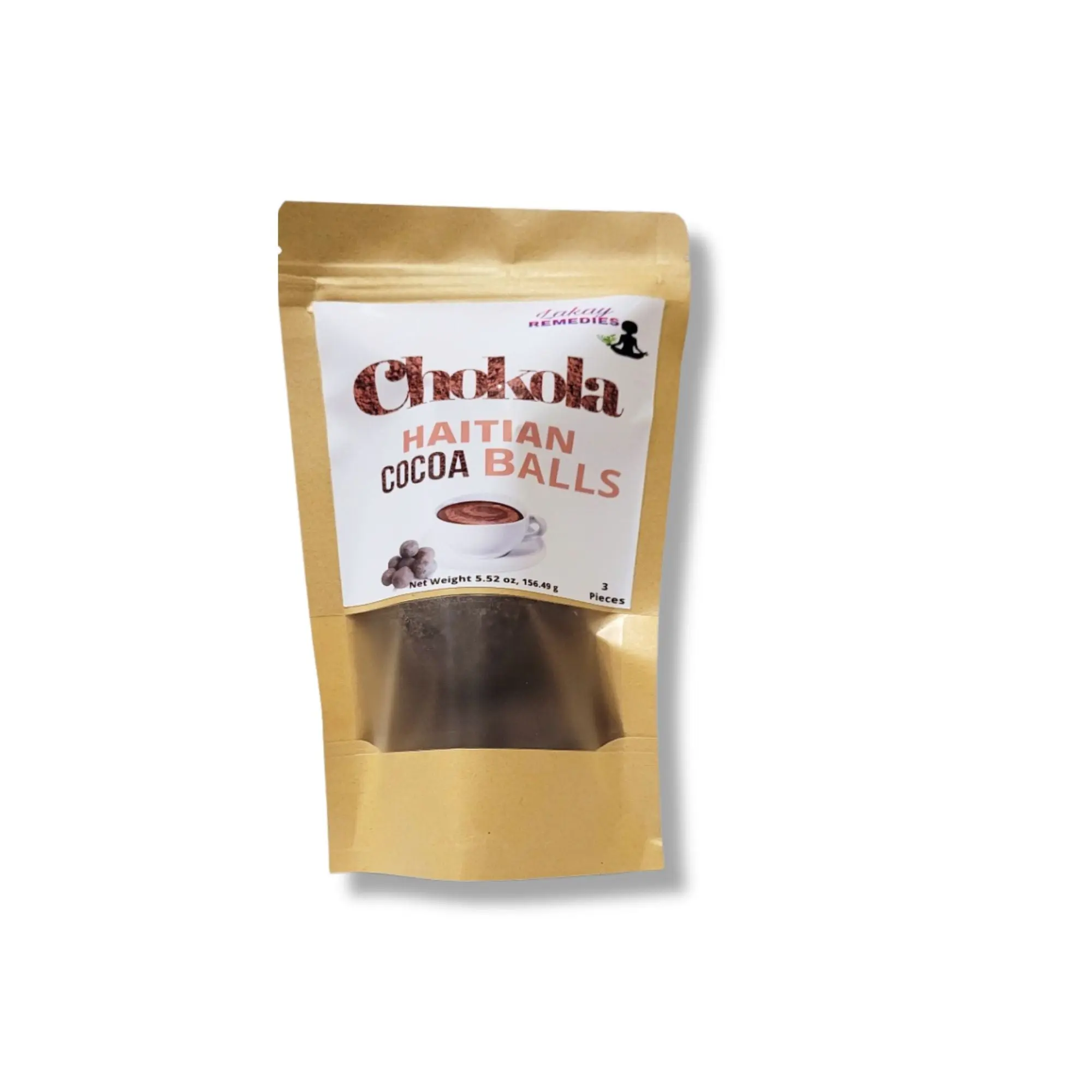 Haitian Cocoa Balls / Chocolate Balls 100% Raw Natural - 3 Chokola Balls