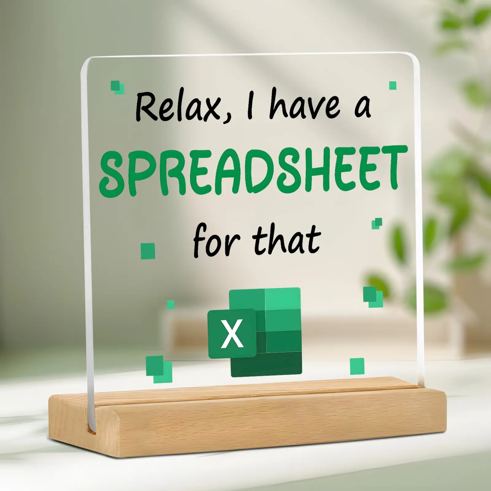 Acrylic Desk Decor Sign, Relaxing Office Home Decoration Gift, Fun Spreadsheet Design, Desktop Accessory for Workspaces & Homes, Decorative Plaque, Novelty Desk Decor, Desk Signage Decoration