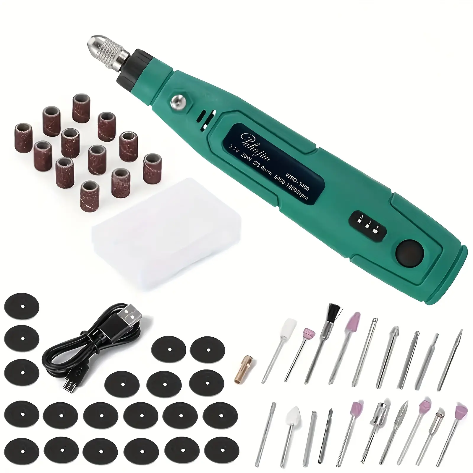 Mini Cordless Rotary Tool Set With USB Rechargeable 3.6V Motor, 3 Speeds - Ergonomic Design For Sanding, Polishing, Drilling, Etching & DIY Crafts, Includes Multiple Bits & Accessories, Rotary Tool Accessories
