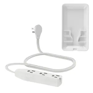 Protective Power Strip with 3 Ac Outlets, Wall Mounted Extension Cord, Safety Plug Board for Home Use Cover