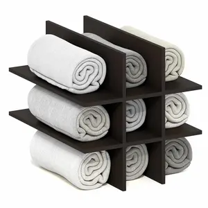 CUBICLE Cube Insert, 9-Compartment Cube Organizer, Fits into Triple Thick Cubes, Ikea Kallax, for Organizers and Storage, Dark Oak