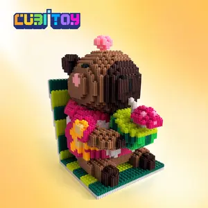 CubiBRICK Animation Series Chair Capybara (5026PCS) 3D Micro Building Block Model