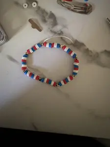 "Fireworks" bracelets with stars and red,white,blue earring Set