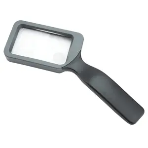 Carson JS HandHeld Series Rectanglar 2x Lens, 6.5x Spot Lens Rimmed Magnifier, Rectangular Ergonomic HandHeld Magnifier (JS-18)