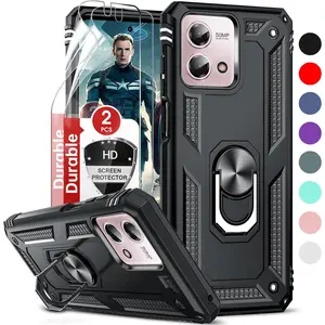 for Moto-G-Stylus-5G-2023-Case (XT2315): Moto G Stylus 5G Case 2023 with 2 Pcs Soft Screen Protectors, Heavy Duty Protective Cell Case Cover with Magnetic Stand Motorola G Stylus 5G 2023, Black