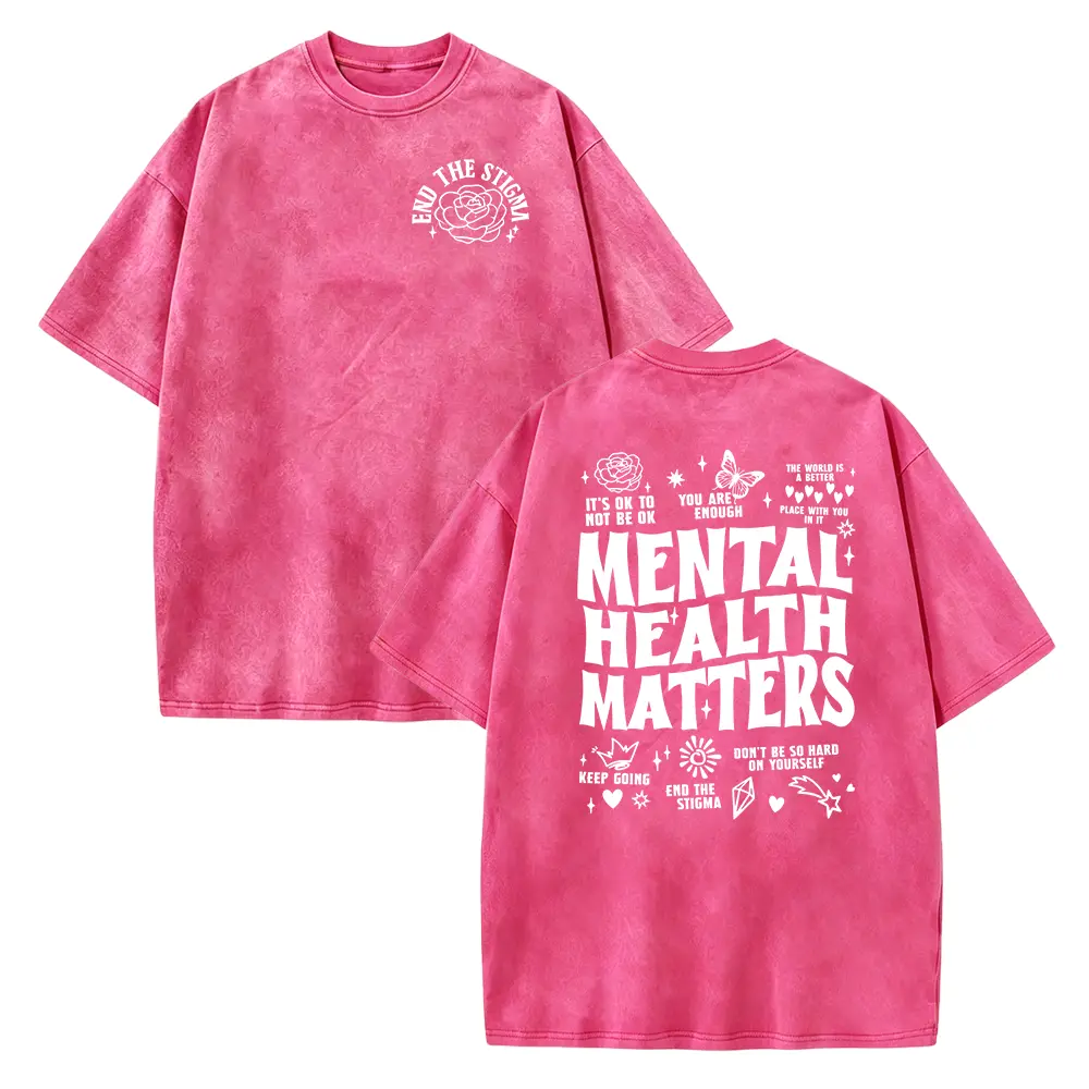 "Chic Mental Health Matters Short-Sleeve Sports Top - Positive Affirmation Double-Sided Essential Sport & Outdoor Tee with Versatile Accessories Compatibility", Shortsleeve
