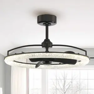 32" Perimost Modern Black LED Ceiling Fan