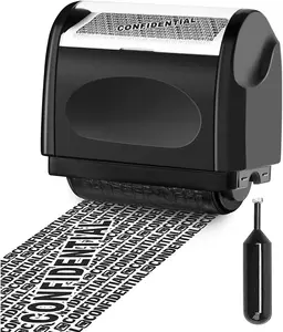 Identity Theft Protection Roller Stamp, 1 Refill Ink. Confidential Roller Stamp for Identity Protection & Security Stamps