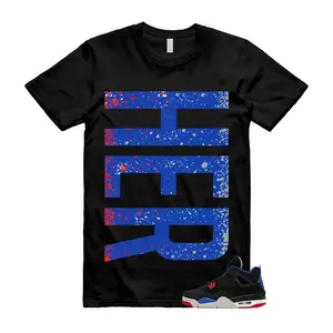 Aj4 Rare Air Black Fire Red Deep Royal Blue Smoke Tech Grey T Shirt Match HER VERT Unisex Streetwear