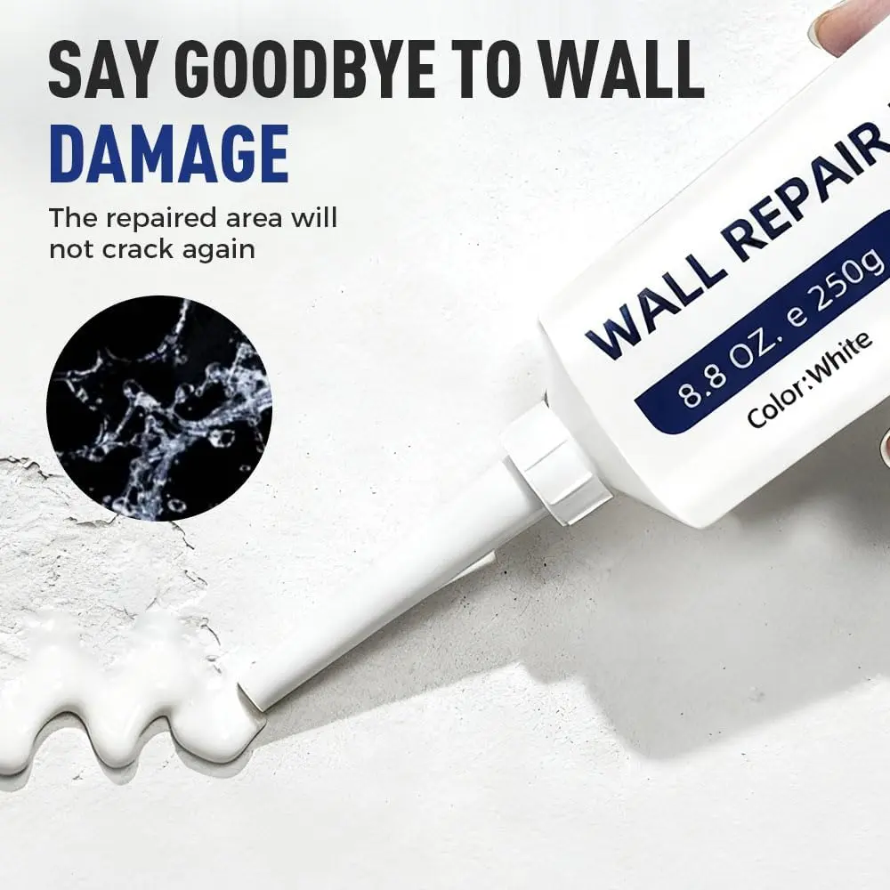 Home Drywall Patch Repair Kit (2 Tubes) - 250g Fast-Drying Wall Mending Agent, Heavy-Duty Concrete Sealant, Waterproof Adhesive Caulk, Self-Adhesive Paste for Home Improvement Projects, Repairs Holes, Cracks & Wall Damage, Strong Adhesion