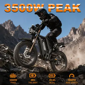 ASYHIEF AX100 3500W Peak Electric Bike for Adults, 35MPH, 48V 15.6Ah Removable Battery, 20"x4" Fat Tire All-Terrain Ebike, 7-Speed Gear,  LCD Screen NFC Keyless Unlock, Full Hydraulic Suspension, 330LBS Load, All-Terrain Waterproof Off-Road E-Bike
