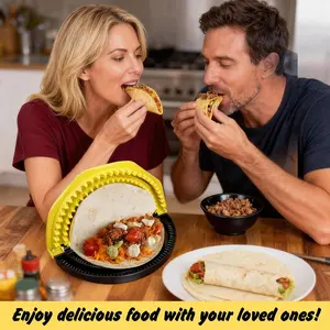 4-in-1 Tortilla Sealer Crimper Press – Adjustable 4–10 Inch Tool for Tortillas, Tacos and Burritos, BPA-Free Kitchen Utensil for Home Cooking (Yellow & Black)