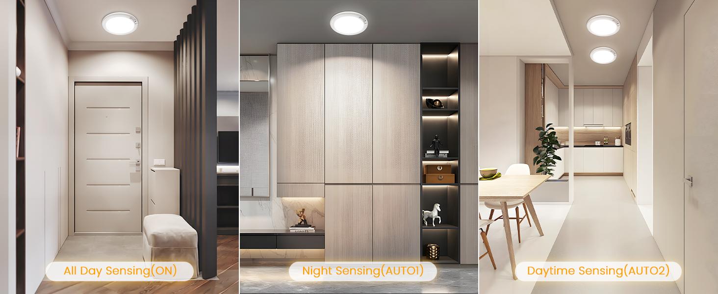 2026 Rechargeable Motion Sensor LED Ceiling Light with Remote, Wireless Battery Operated 3CCT Dimmable Closet Lights for Shower Pantry