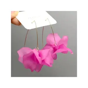 1pair Purple Flower Petal Combination Earrings, Suitable For Daily Wear