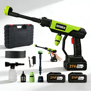 SEEVOLX 21V Cordless Pressure Washer Portable Power Washer with Nozzle & Foam Cannon for Car Wash Driveway Deck Cleaning No Hose No Cord