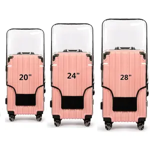 3 count Clear PVC Suitcase Cover Protectors Transparent Luggage Covers  Wheeled Suitcase Dust Cover  Travel Luggage Sleeve Protector 20"+24" 28" (3PCS Upgraded)