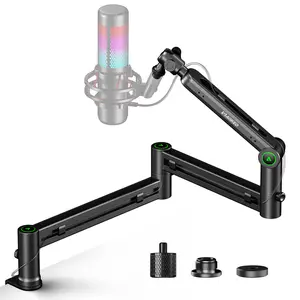 Aokeo AK58i Low Profile Boom Arm Microphone Arm Stand, Cable Management,Suitable For Blue Yeti,Snowball iCE,HyperX QuadCast,SoloCast,Elgato Wave,podcast recording live streaming broadcast