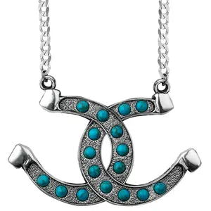 Southern Luck Horsehoe Necklace | Western Cowgirl Style Pendant with Chain