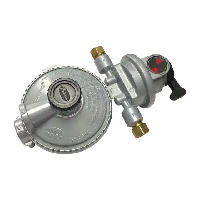 212 MAIN 2-Stage Auto LP Gas Regulator G-106C - 8.5" H x 8.5" W x 3.5" L RV Changeover Regulator, Metallic Finish, 1/4" Female Inverted Flare LP Gas Inlet, 3/4" FNPT, 1.9 lbs, for Sailing & RV Users, Water Sports, Two-Stage Auto