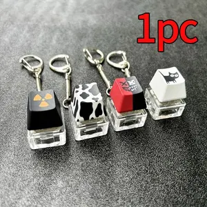 Mechanical Keyboard Keycap Keychain for Stress Relief, Unique Gift for Fidgeting, Abs and Metal Durable Design, 2.5cm High and 1.8cm Long