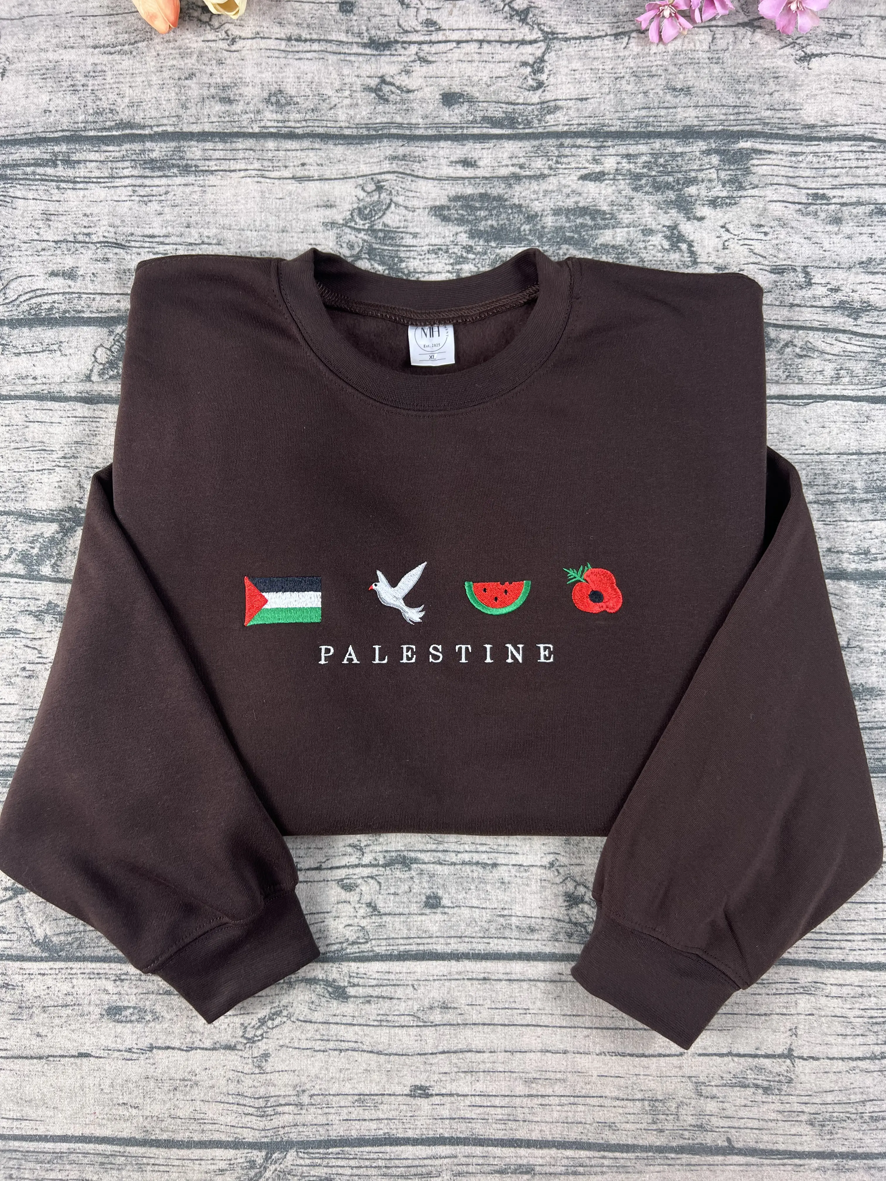 EMBROIDERED Palestine Watermelon Sweatshirt, Hoodie, Sweatshirt,  Flag Shirt