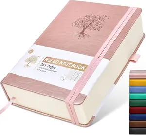 Lined Journal Notebook -365 Pages A5 Thick Journals for Writing Ruled Notebook, Pink Hardcover Leather Journals for Women Men, Daily Journal Notebook for Work, Note Taking (5.75'' X 8.38'' Rose Gold)