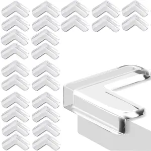 16-piece corner protectors, transparent edge bumpers, anti-collision cabinet, corner guard pads, used to cover sharp furniture and table edges, transparent and clear table corner protectors