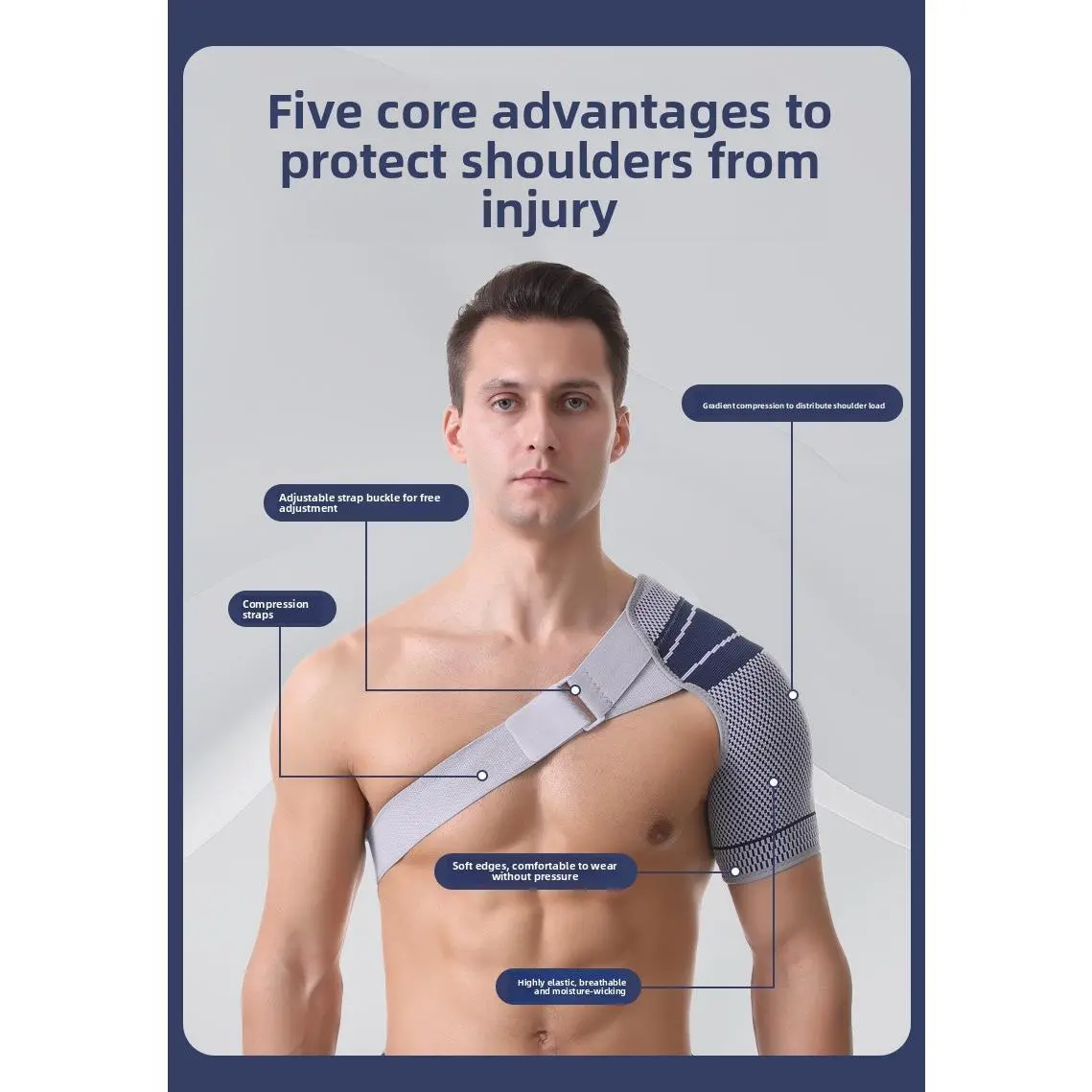 Sports shoulder pads men's and women's pressurized breathable shoulder pads basketball fitness adjustable shoulder protective straps fixed binding protective gear Copper Infused Knee Sleeve balaclava jacket zip magnetic pink switch neck warmth street dirt