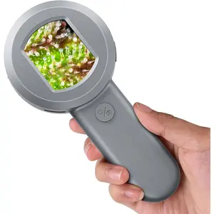 P10 Microscope for Adults , Portable 100X Illuminated Jewelers Loupe, Handheld  Magnifier with Light for Collectors, Pocket Trichome Magnifying Glass, Digital Microscope with 2" Screen