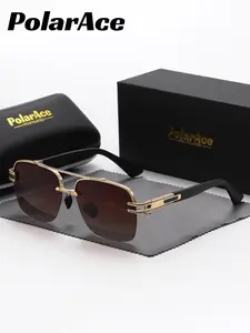 1 Pair Polarace Unisex Square Half Frame Polarized Sun Protective Sunglasses,Glasses With A Story, UV400