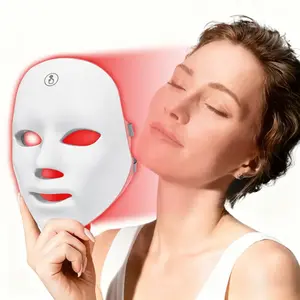 7-Color LED Light Therapy Mask, 90-LED Photon Mask, Red Light Infrared Skin Rejuvenation, Anti-Aging and Acne Care, Wrinkle Reduction, Brightening and Firming, Wireless Rechargeable Face Mask, Home Facial Spa Device, Christmas Gift, Holiday Gift