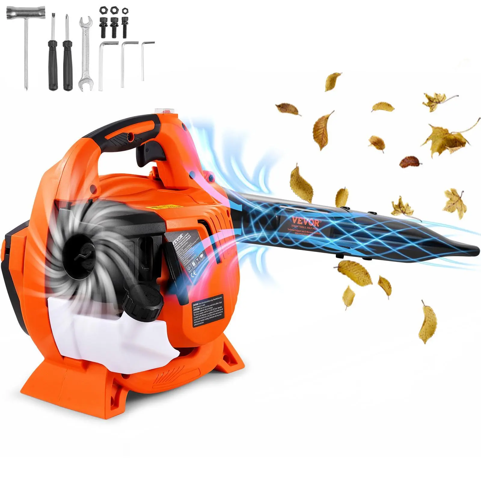 【Summerfinds】VEVOR Leaf Blower,  26CC 2-Cycle Handheld Leaf Blower with A Fuel Tank, 2-in-1 Blower 425CFM Air Volume 156MPH Speed, Ideal for Lawn Care, Leaf Cleaning, and Snow Removal