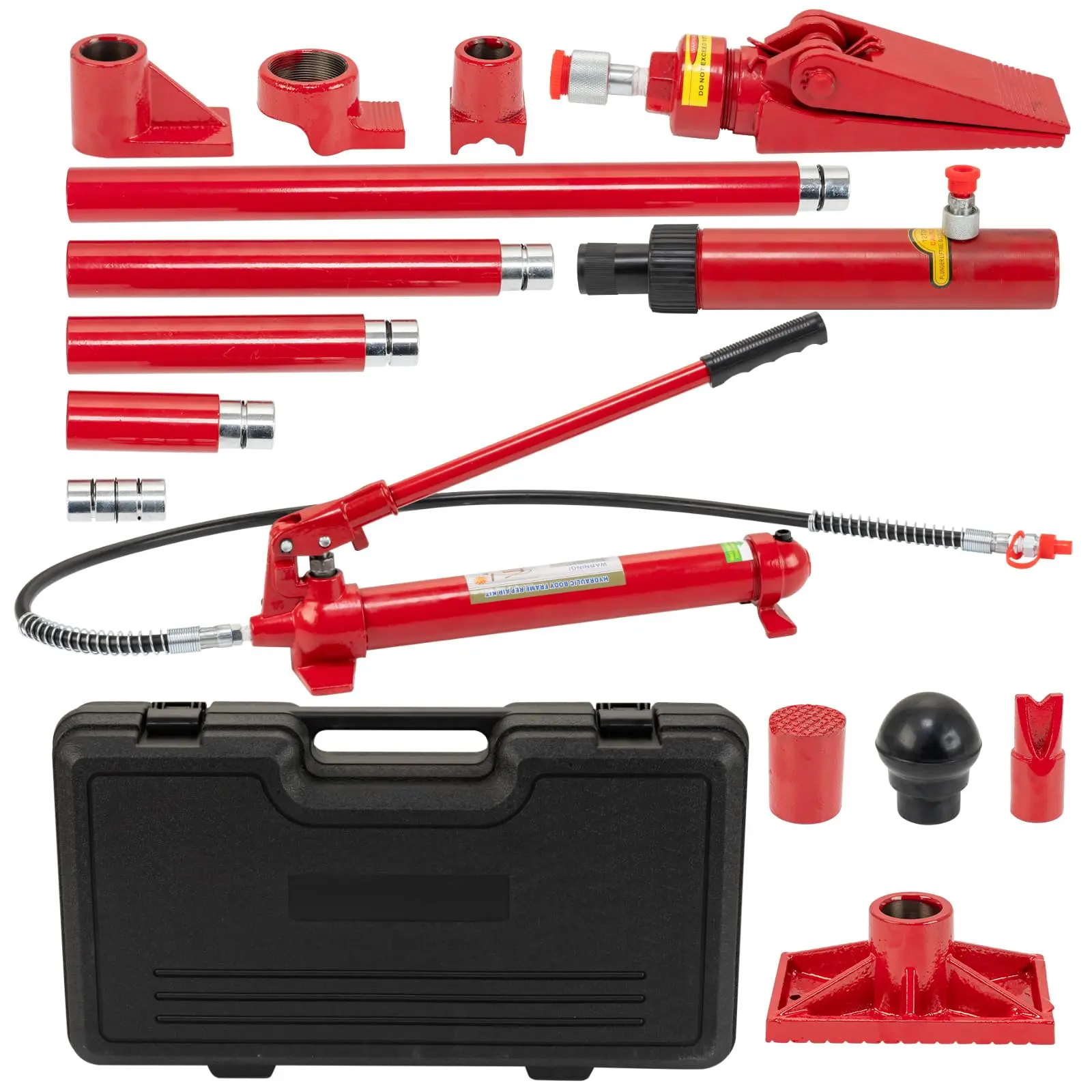 10 Ton Porta Power Hydraulic Jack Kit, Hydraulic Ram Pump with 4.6 ft Oil Hose & Storage Case – Multifunctional Car Jack for Automotive, Garage, Truck or Mechanic