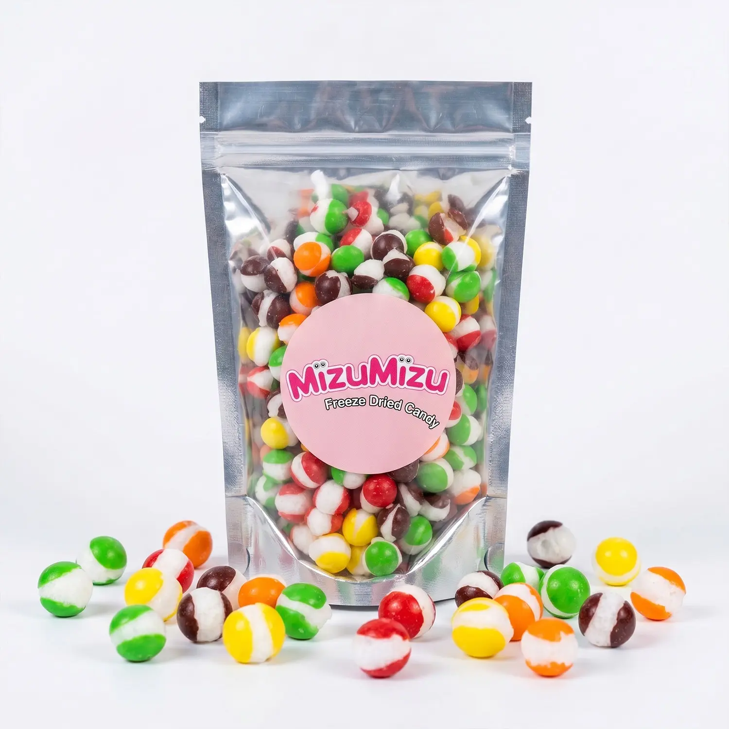 MIZUMIZU Freeze-Dried Colorful Candy, Sweet Bite-Sized Crunchy Confectionery Snacks for Youth, Crunchy Candy, Multi-Size