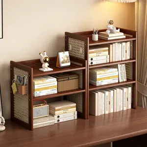 Multifunctional Bamboo Display Storage Rack, Woven Style Tea Cup Holder, Coffee Mug Water Cup Display Shelf, Small Item Organizer for Living Room Kitchen Tea Room, Bookshelf Figurine Rack, Durable Space Saving Stand