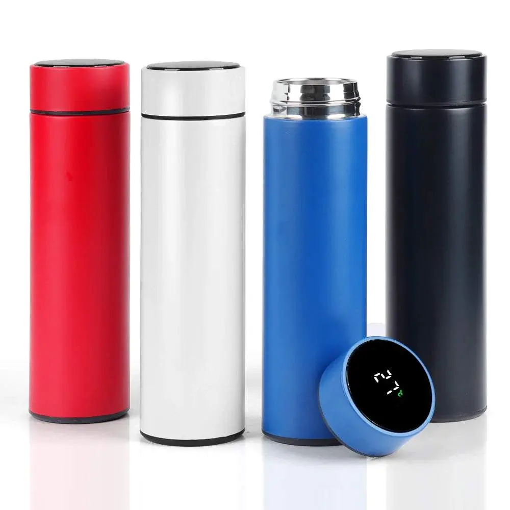 Temp Bottles Double Digital Vacuum Insulation 500ml Thermos Tumbler Stainless Steel Smart Water Bottle with LED Temperature Display
