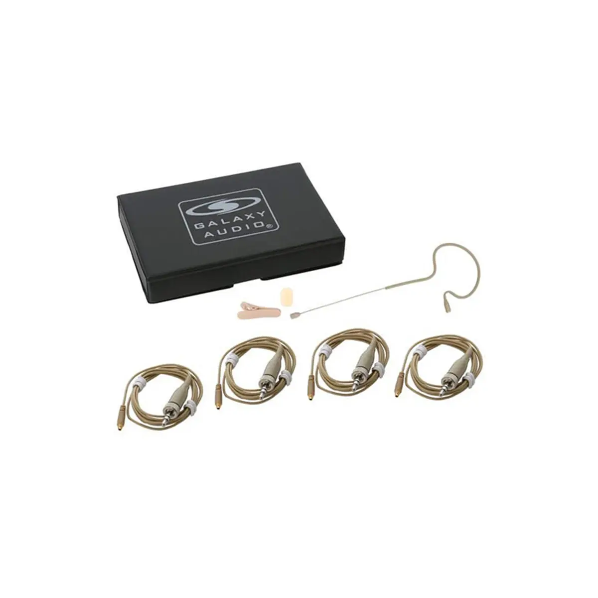 Galaxy Audio ESM4 Single-Ear Omnidirectional Headset Microphone with 4x Sennheiser Connector Cables, Beige