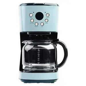 Haden Heritage 12 Cup Programmable Vintage Retro Home Coffee Maker Machine, Blue