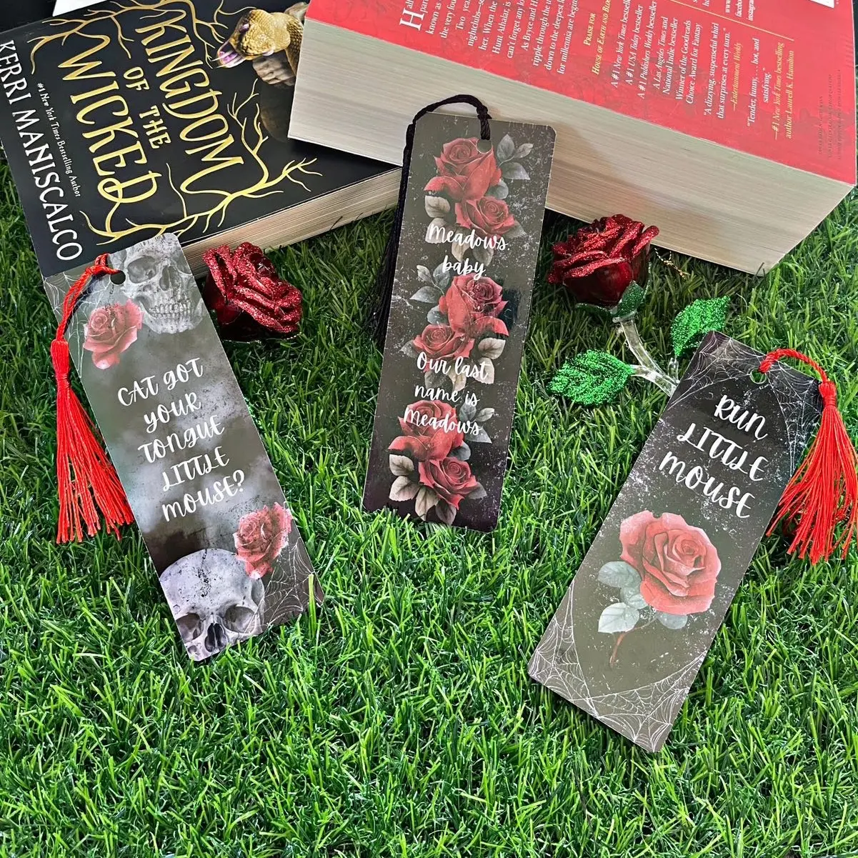 Haunting Adeline Themed Traditional Bookmarks - Cat And Mouse Bookmark - Dark Romance Page Marker