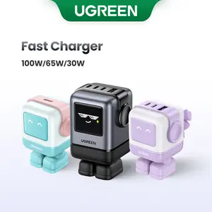 UGREEN Uno 100W/65W/30W/USB C Charger 3/4-Port Robot GaN Fast Charger PPS PD3.0 for iPhone 17 16 15 14 Pro Max, Galaxy S24/S23 Ultra, Fast Charge for Laptop Macbook Air-Black Friday Electronic Charging,TikTokShopBlackFriday ,Tiktokshopstockup