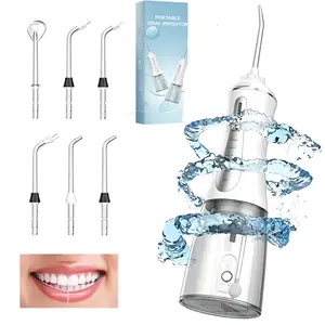 360° dental water flosser with 350ml water tank, featuring 5 pressure modes and 4 nozzle heads, IPX7 waterproof rating, 1500mAh battery, and portable dental equipment(white version)