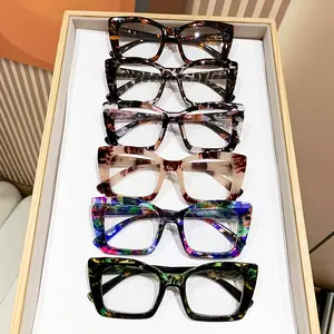 6-Pack Blue Light Blocking High Definition Glasses, Fashionable Simple HD Lens Reading Eyeglasses, Comfortable Portable Unisex Magnifying Glasses