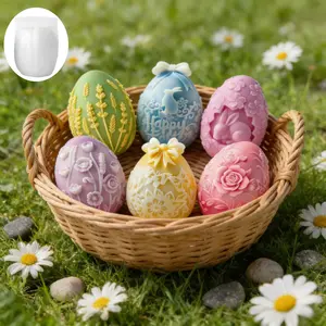 Easter Theme Silicone Candle Mold, Bunny Pattern Design, DIY Scented Wax Melt Decor, Flexible Durable No Odor, Home Decoration