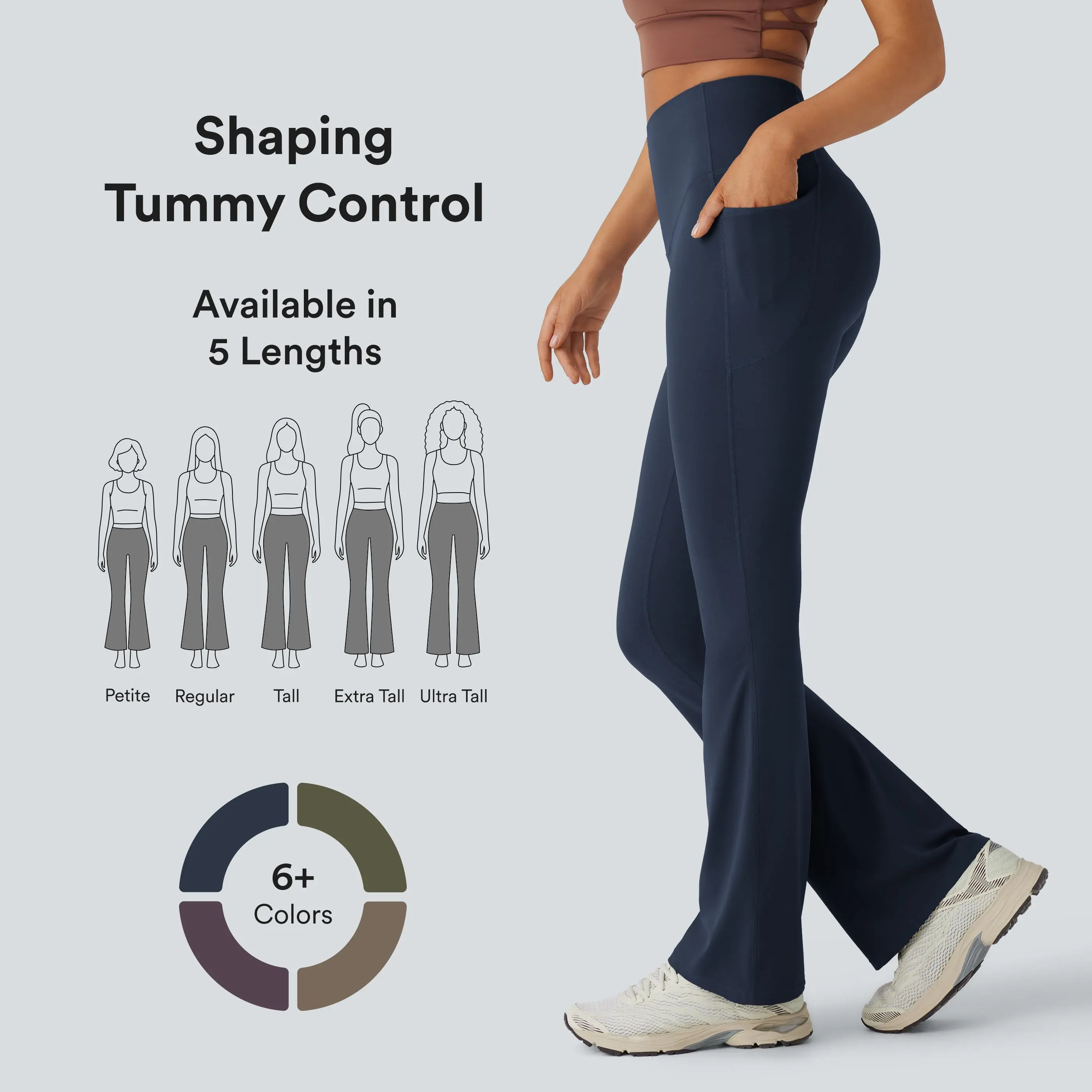 Halara UltraSculpt™ High Waisted Tummy Control Pocket Shaping Yoga Bootcut Leggings #BackToSchool Halara UltraSculpt™ High Waisted Tummy Control Pocket Shaping Yoga Bootcut Leggings #BackToSchool