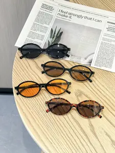 Women's Vintage Oval Frame Sunglasses, Vintage Trendy Sunglasses, Soft Colored Lenses, Lightweight Comfortable Fit, Versatile Casual Style for Daily Commute Travel
