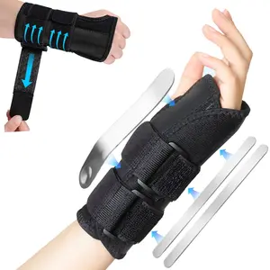 Carpal Tunnel Wrist Brace Support with 3 Straps and Metal Splint Stabilizer for Men Women- Helps Relieve Tendinitis Arthritis Carpal Tunnel Pain - Reduces Recovery Time