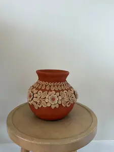 Large Embroidered Flower Vase