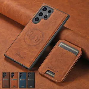 2 in 1 Detachable Wallet Compatible with Samsung Galaxy S24 S25 Ultra S23 S22 Plus Case with Card Holder Leather Men Women Kickstand Magnetic Cover