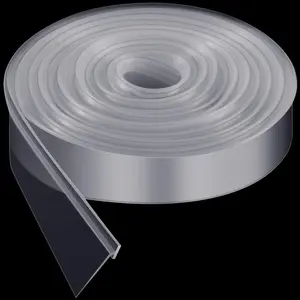 108 Inch Shower Door Seal Strip, Incline T-Style Silicone Bottom Waterproof Sweep, Universal Replacement Seal for Swing Glass Shower Doors, Clear Bathroom Waterproof Weather Stripping for Home Use